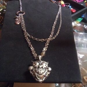 Signed JS owl necklace